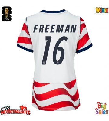 United States Alex Freeman #16 Replica Home Stadium Shirt for Women World Cup 2026 Short Sleeve